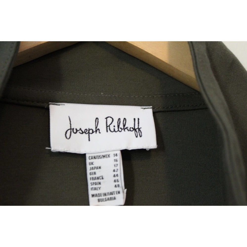 Joseph Ribkoff Military Style Jacket Knit Flare Coat Green Women's 14 H14740 - Picture 6 of 11